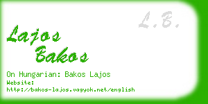 lajos bakos business card